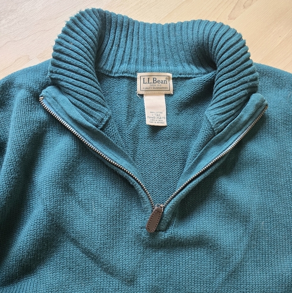 L.L.Bean Quarter Zip Sweater Size Large Tall - Picture 4 of 12